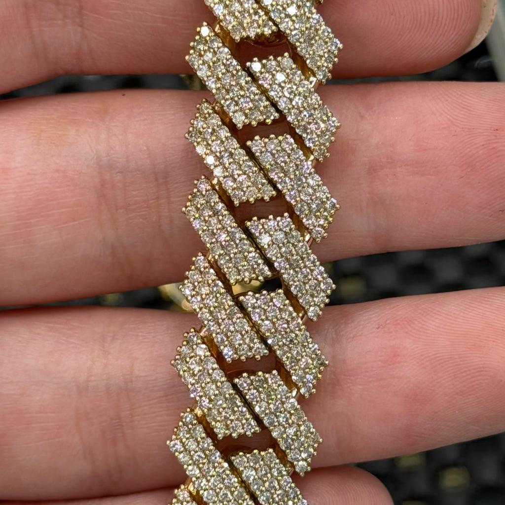 10K Yellow Gold 10CTTW Natural Diamond Monaco Bracelet