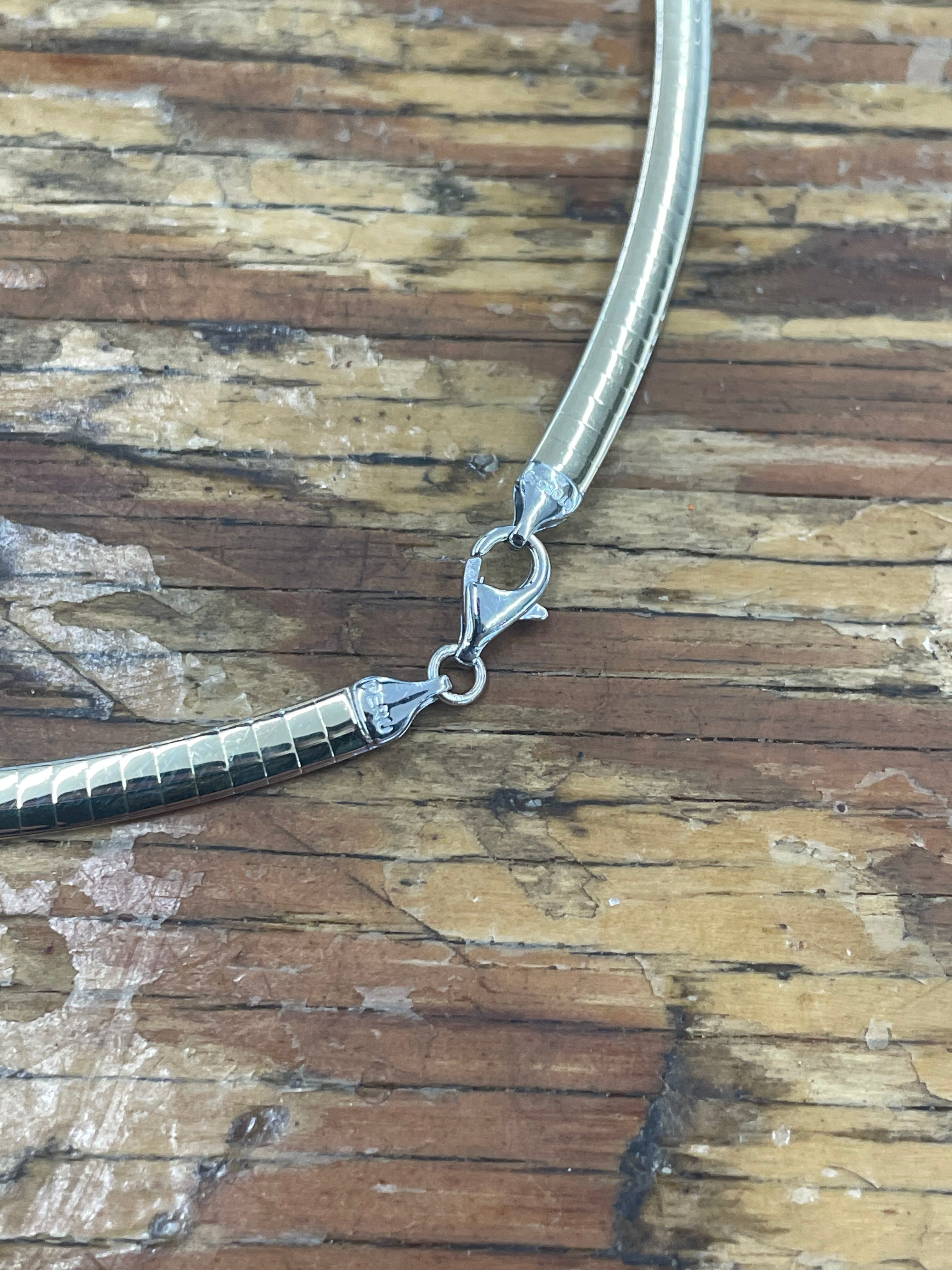 10K Two Tone Omega Necklace