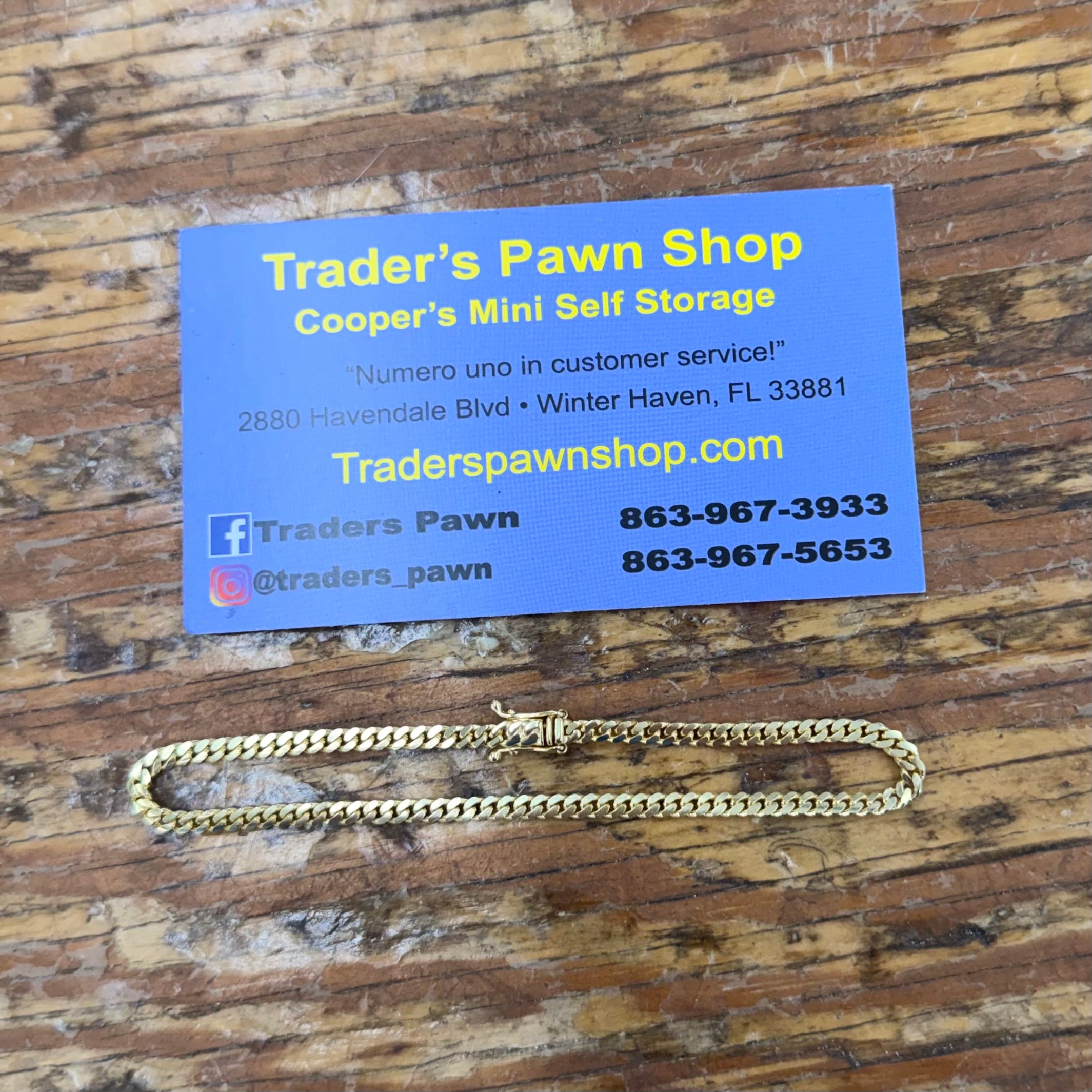 New 10K Yellow Golf Solid Cuban Link Bracelet