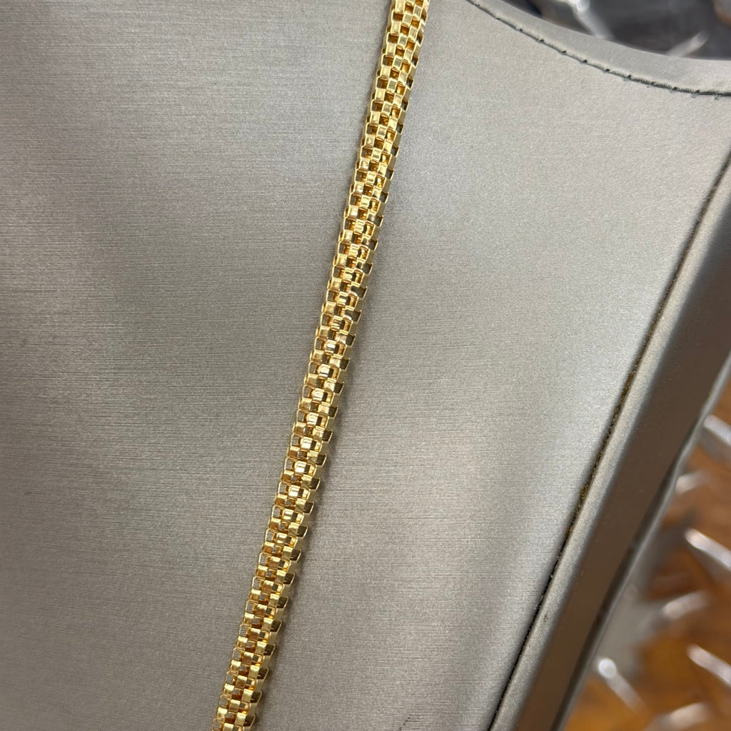 14K Yellow Gold Semi Solid Custom Link Necklace