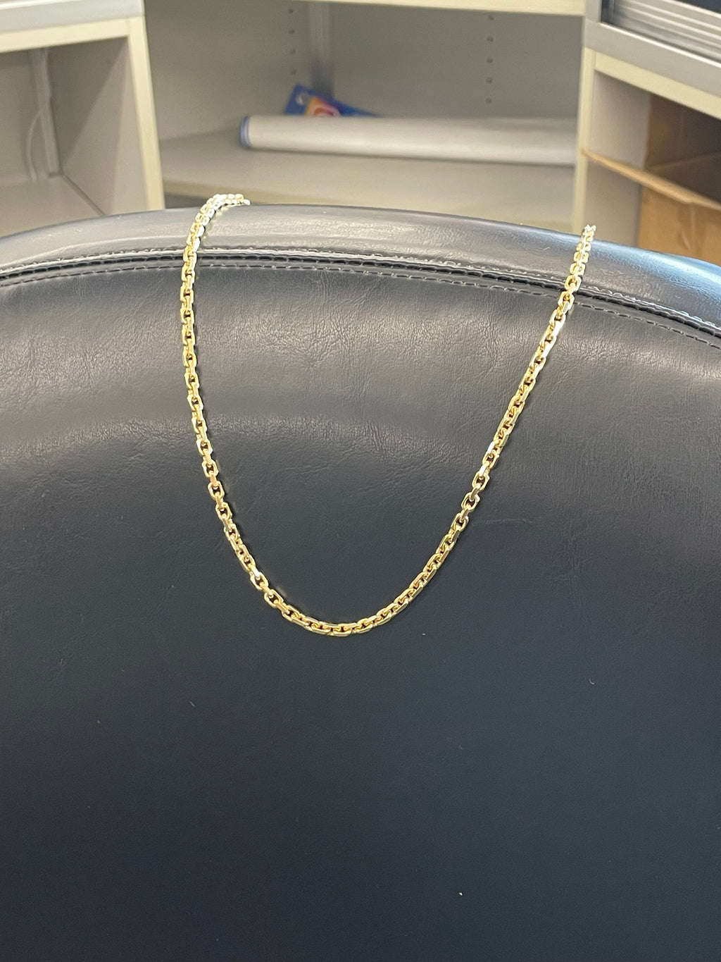New 10K Yellow Gold Solid Anchor Link Necklace