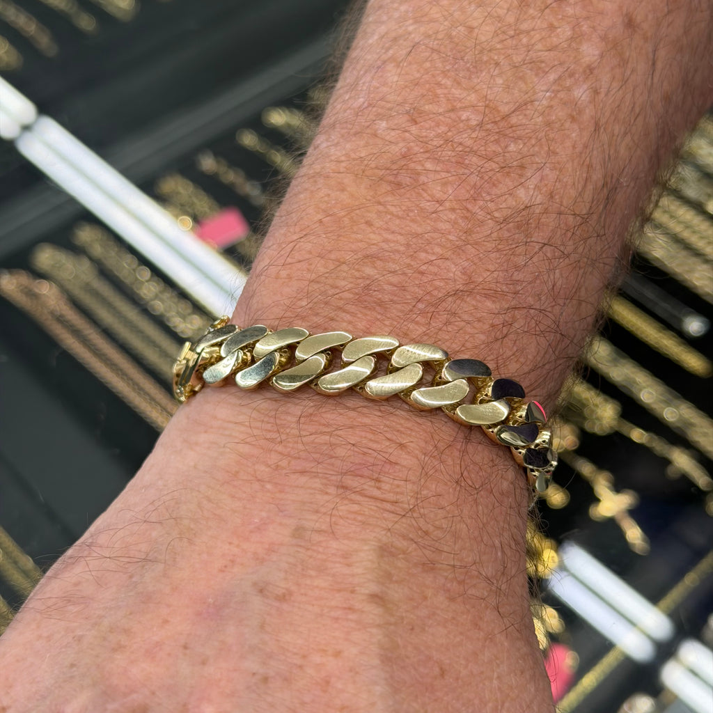 10K Yellow Gold Semi Solid Monaco Bracelet