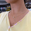 14K Yellow Gold Lab Diamond Solitaire Necklace