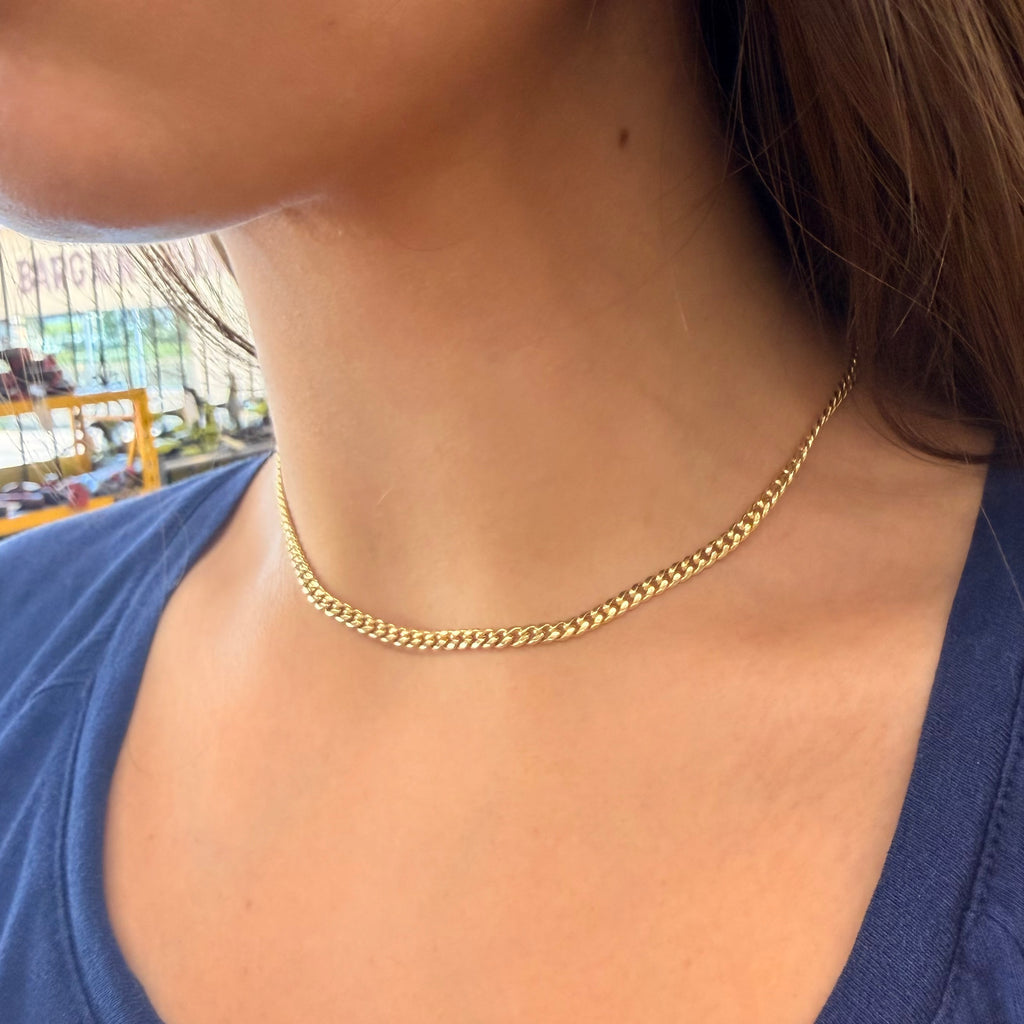 New 10K Yellow Gold Semi Solid Cuban Link Necklaces