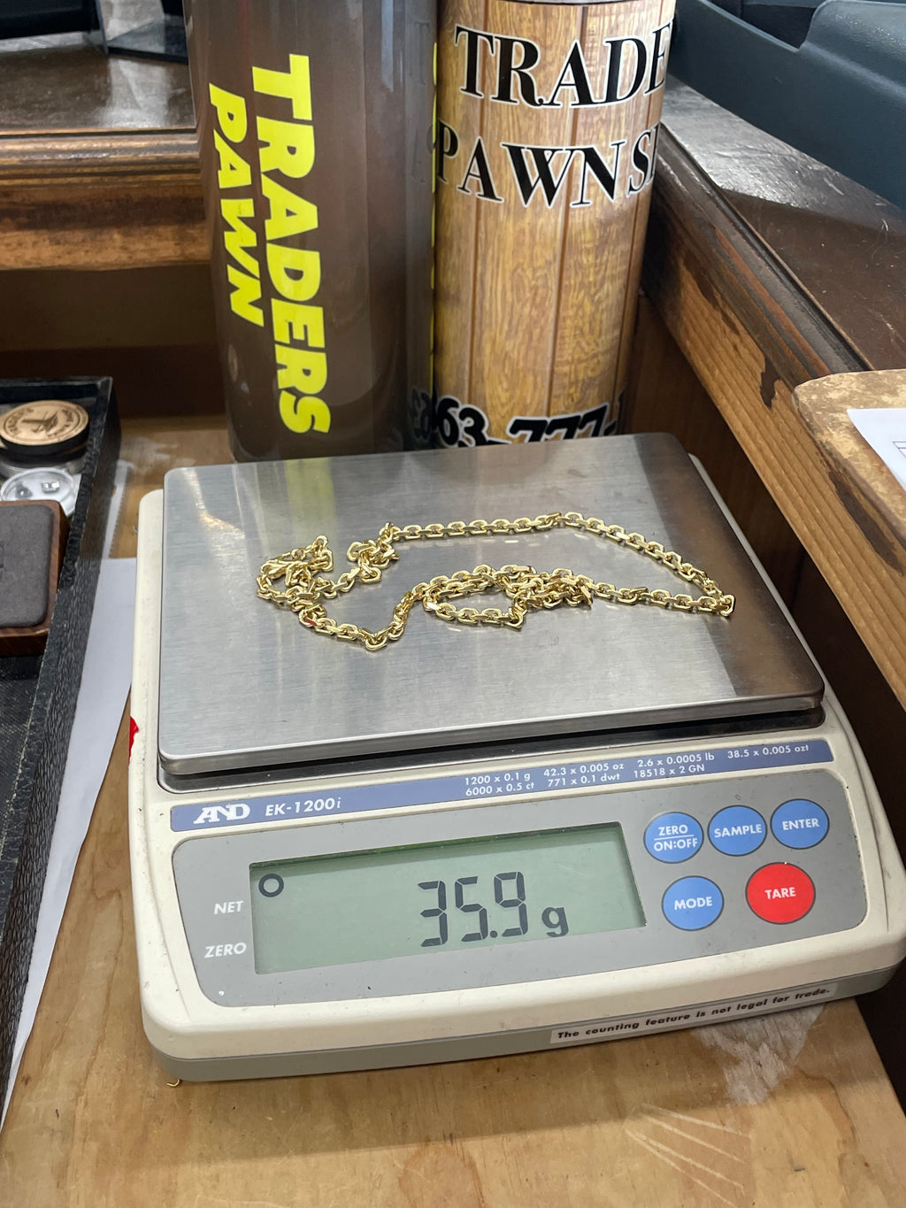 New 10K Yellow Gold Solid Anchor Link Necklace
