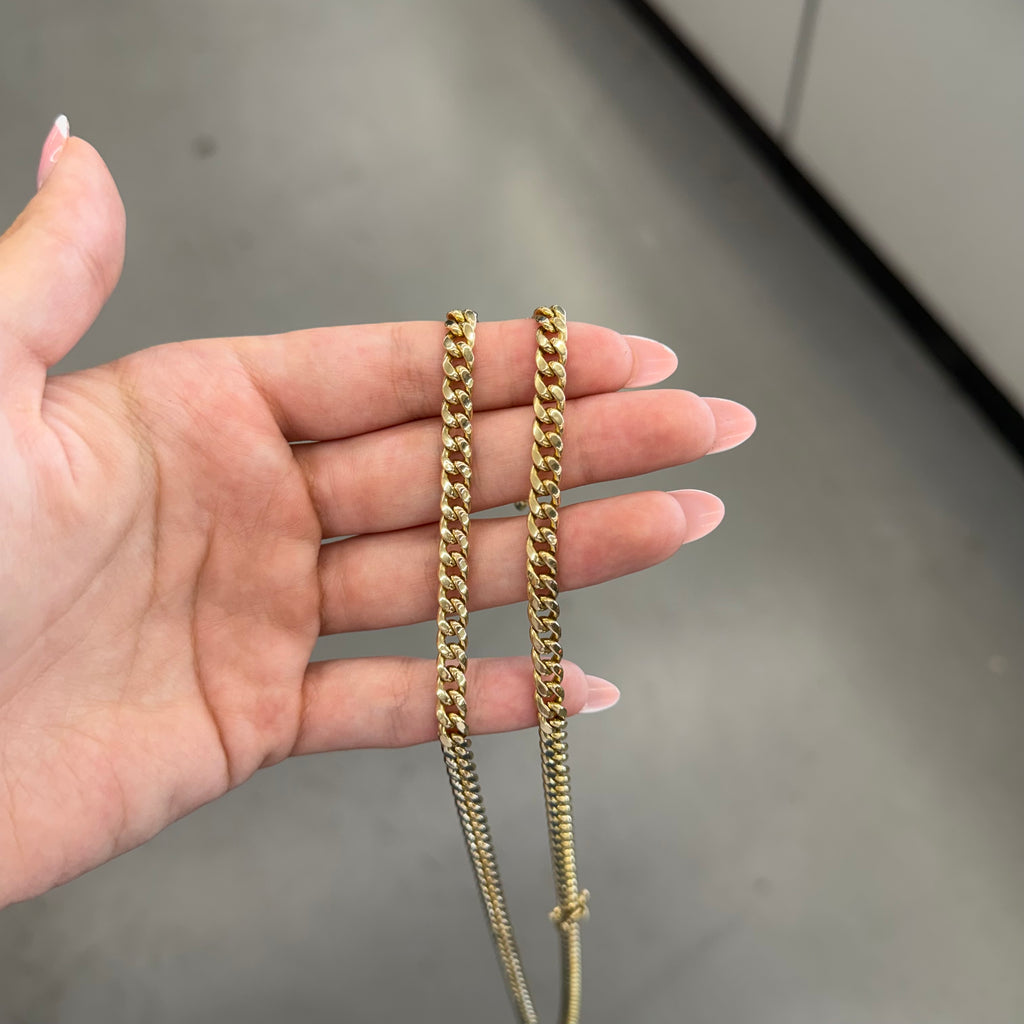 10K Yellow Gold Semi Solid Cuban Necklace