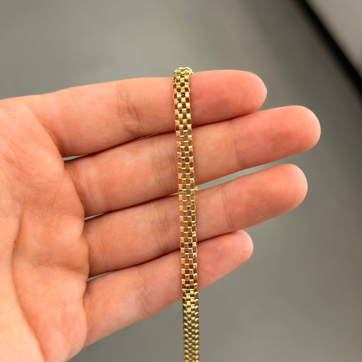 14K Yellow Gold Semi Solid Custom Link Necklace