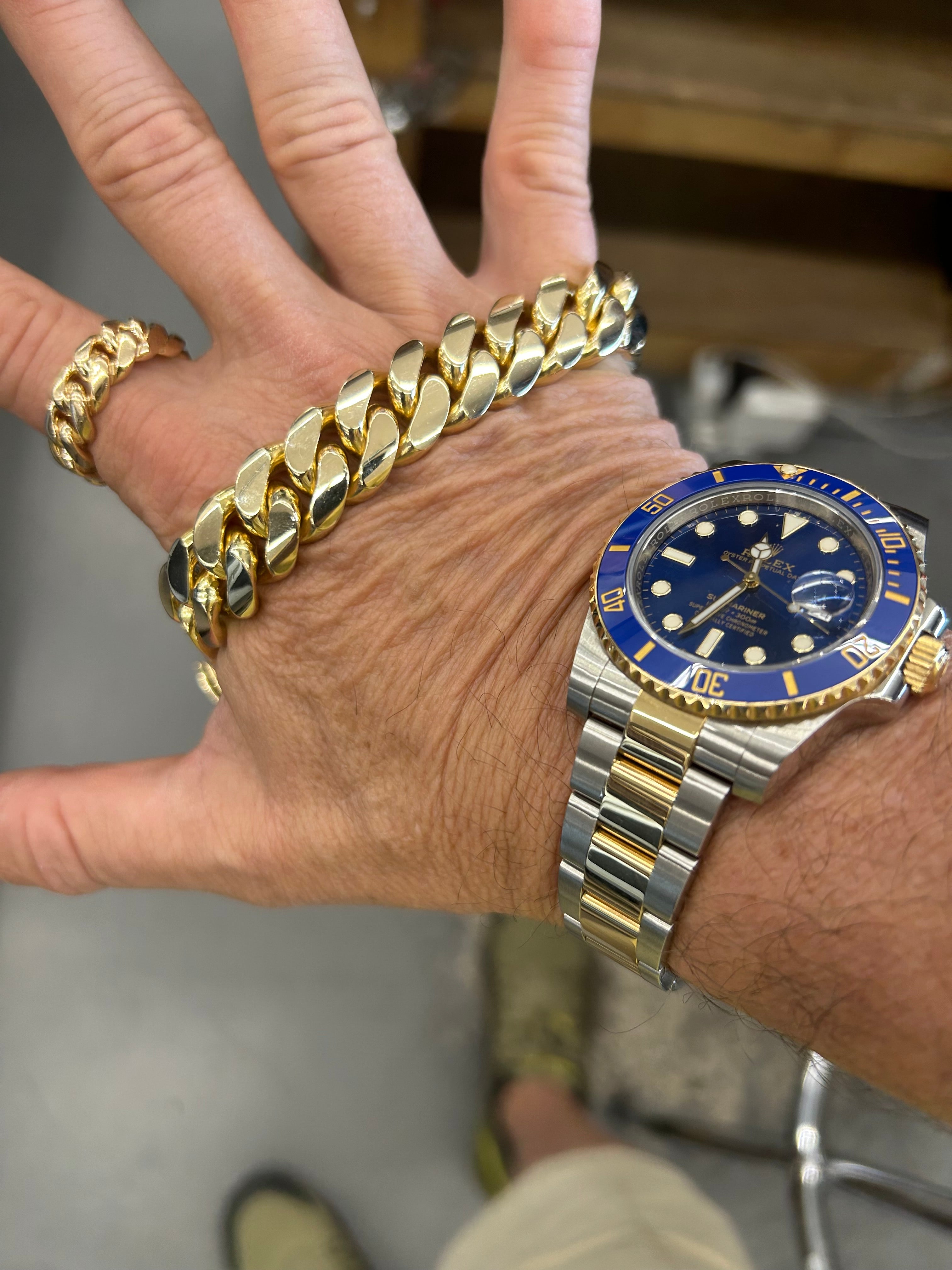 10K Yellow Gold Solid Cuban Link Necklace