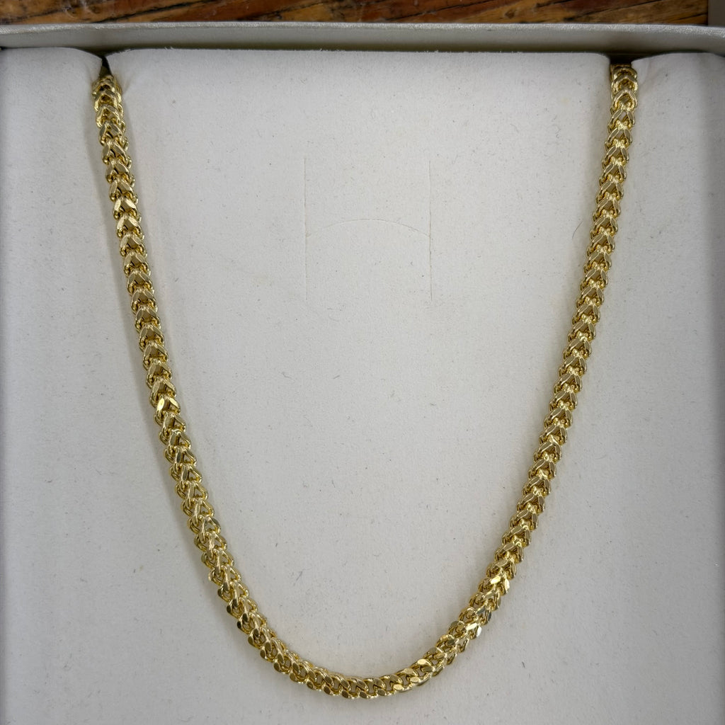 14K Yellow Gold Semi Solid Franco Necklace