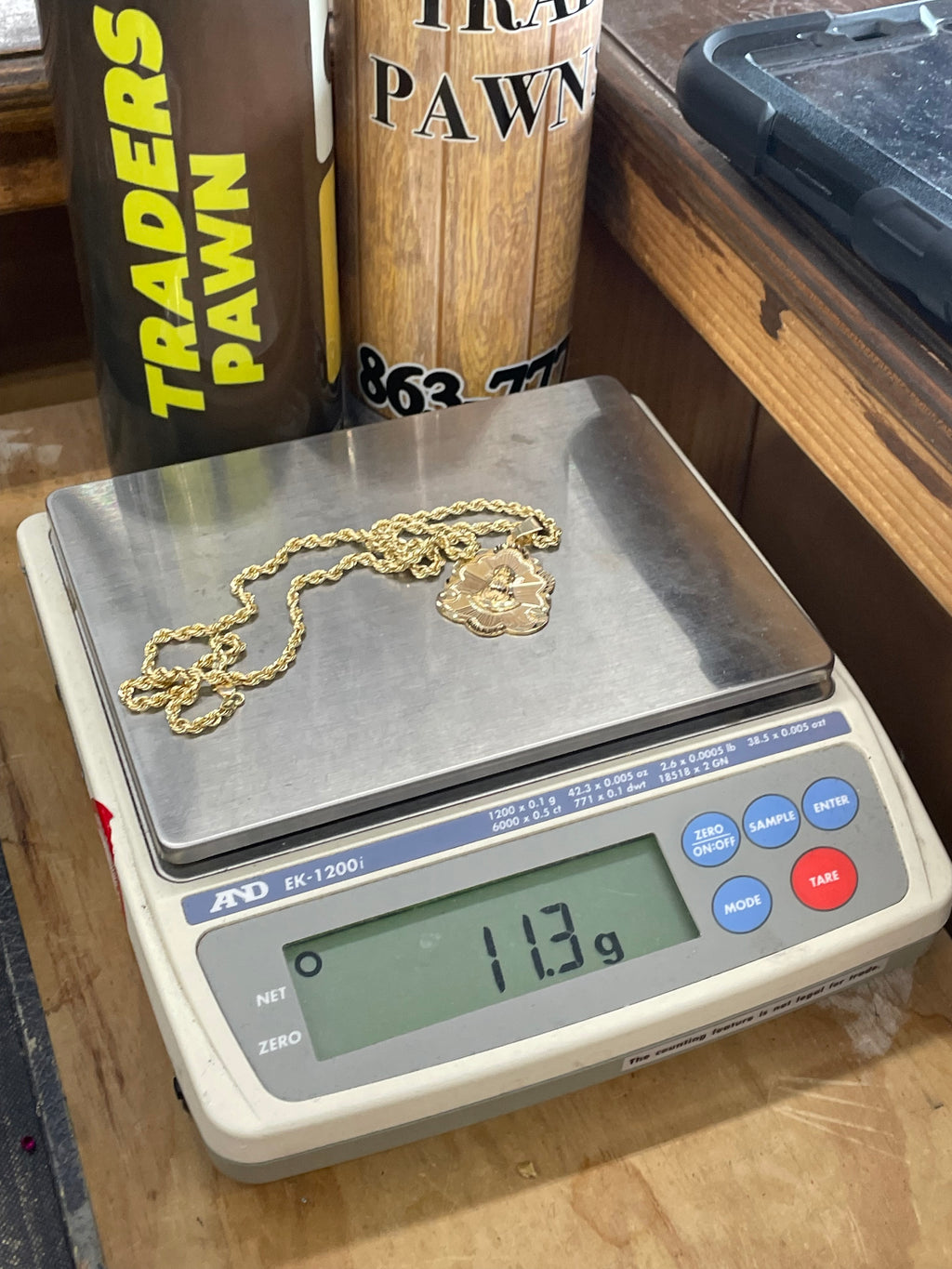 New 10K Yellow Gold Rope Necklace With Virgin Mary Charm