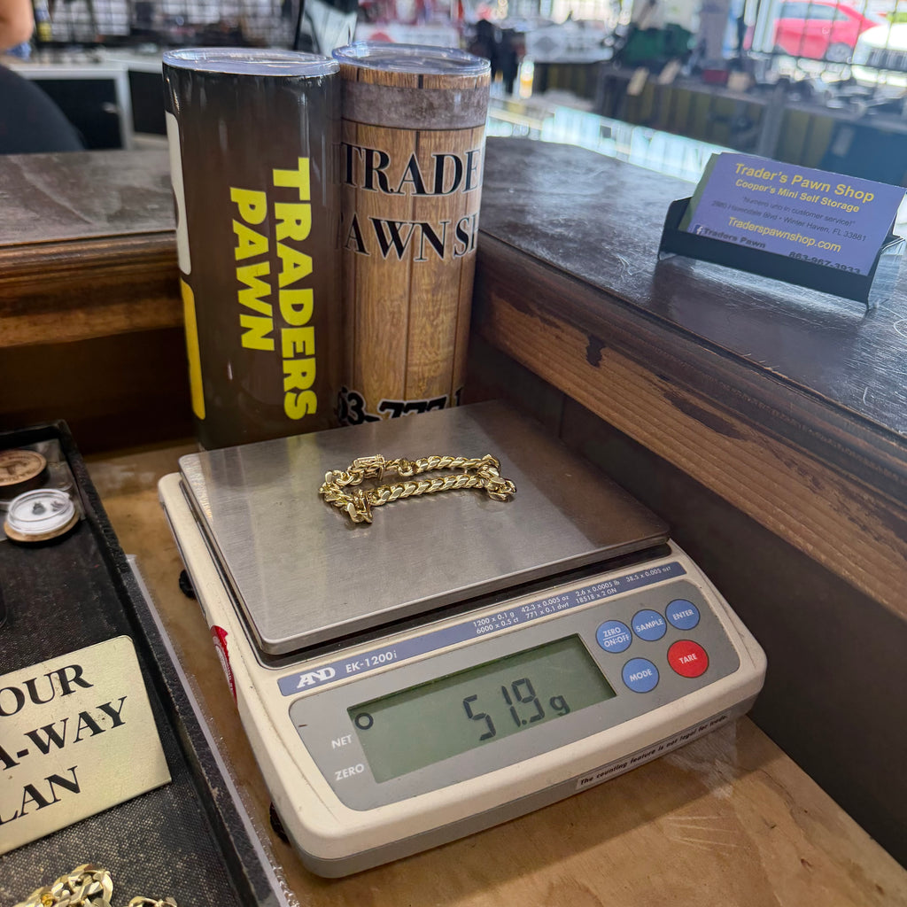 10K Yellow Gold Solid Cuban Link Bracelet