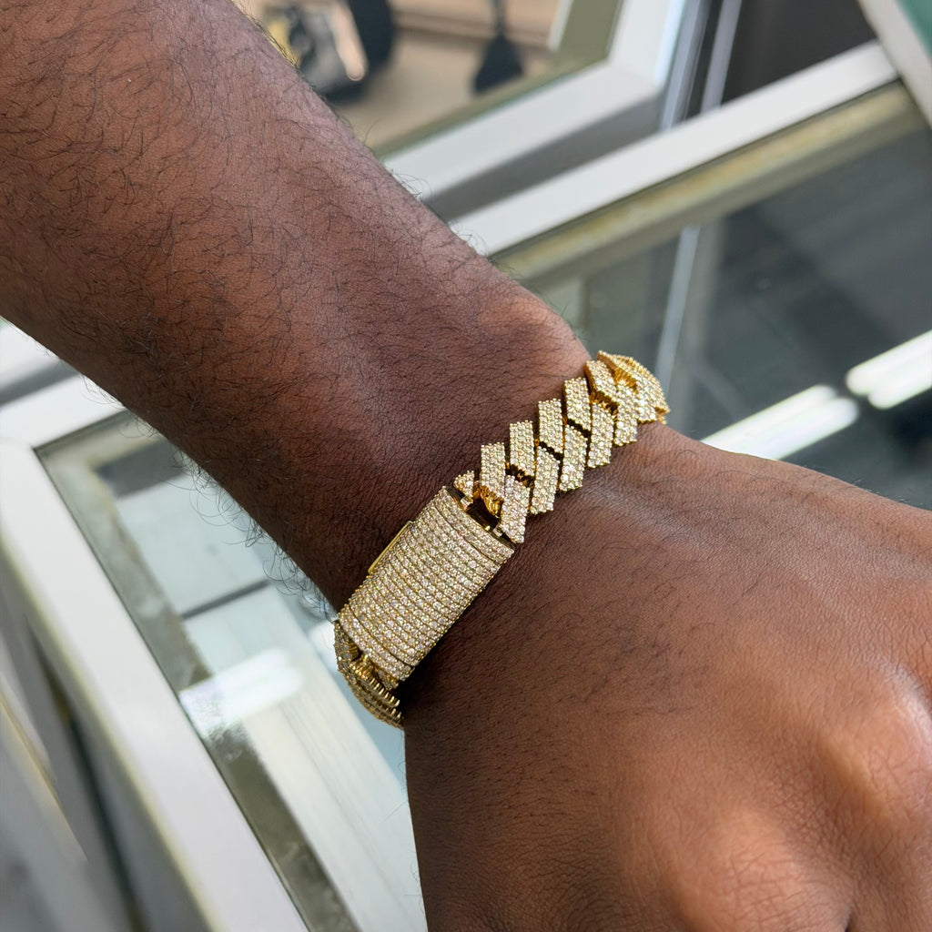 10K Yellow Gold 10CTTW Natural Diamond Monaco Bracelet