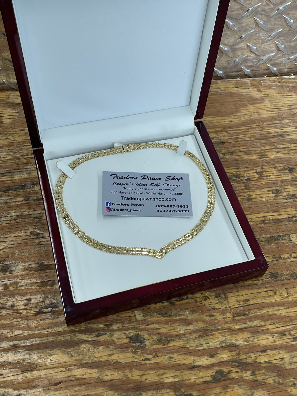 14K Yellow Gold Mesh Link Necklace