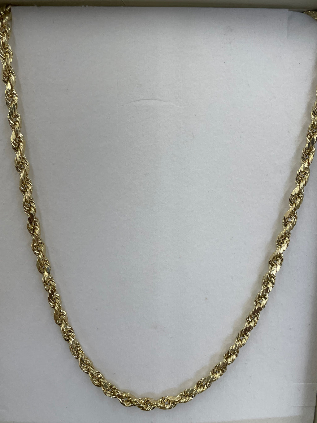 New 10K Yellow Gold Semi Solid Rope Necklace