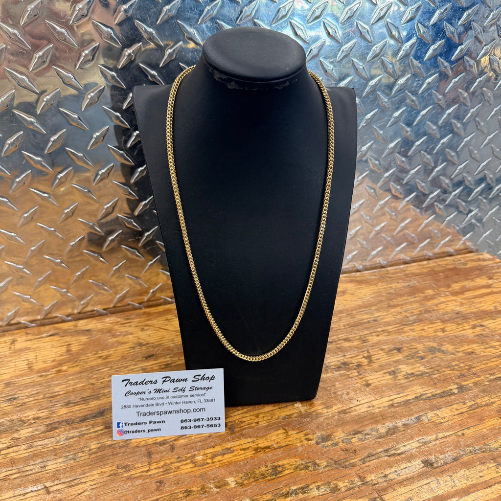 10K Yellow Gold Semi Solid Franco Chain