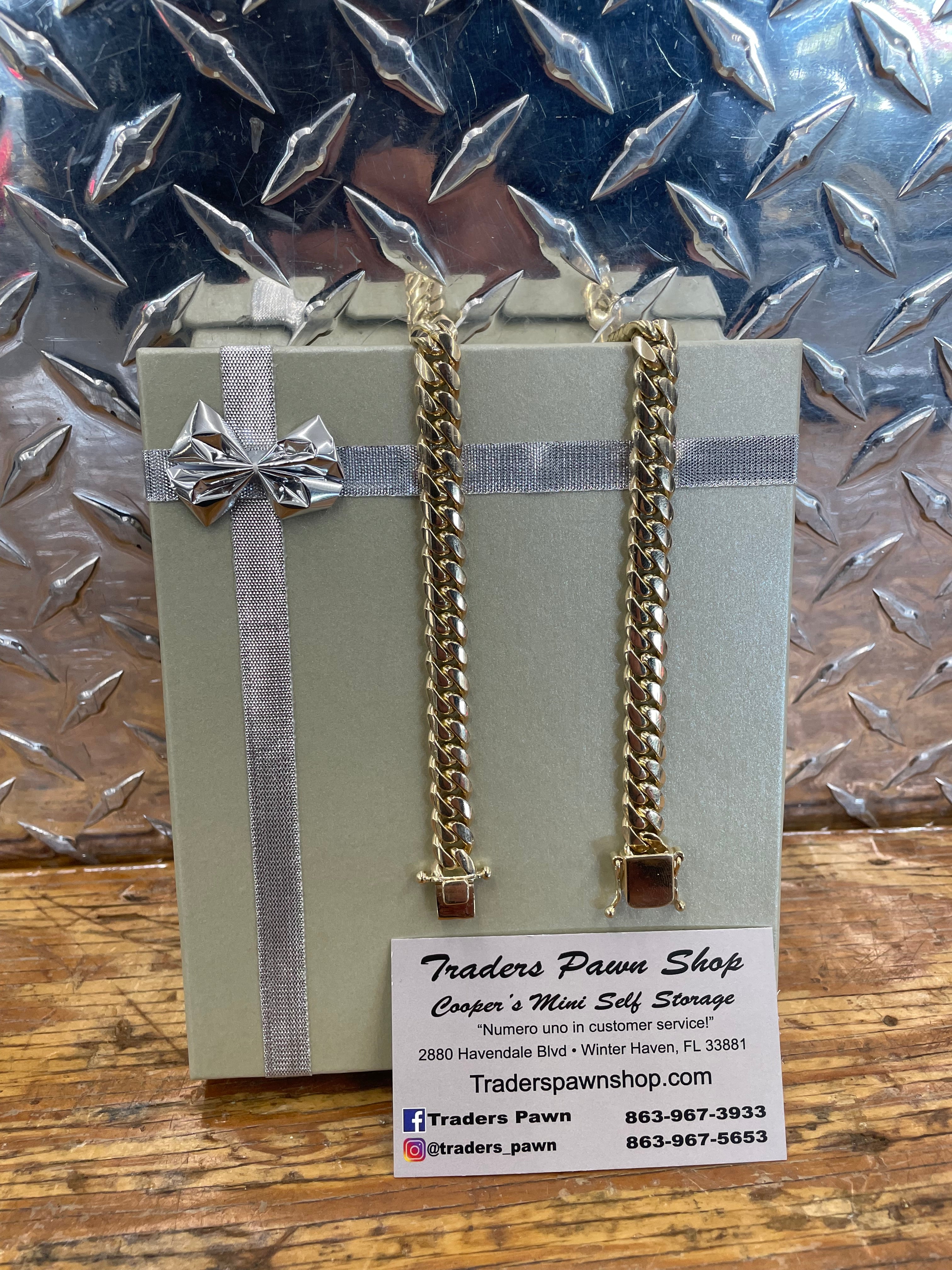 10K Yellow Gold Solid Cuban Link Necklace