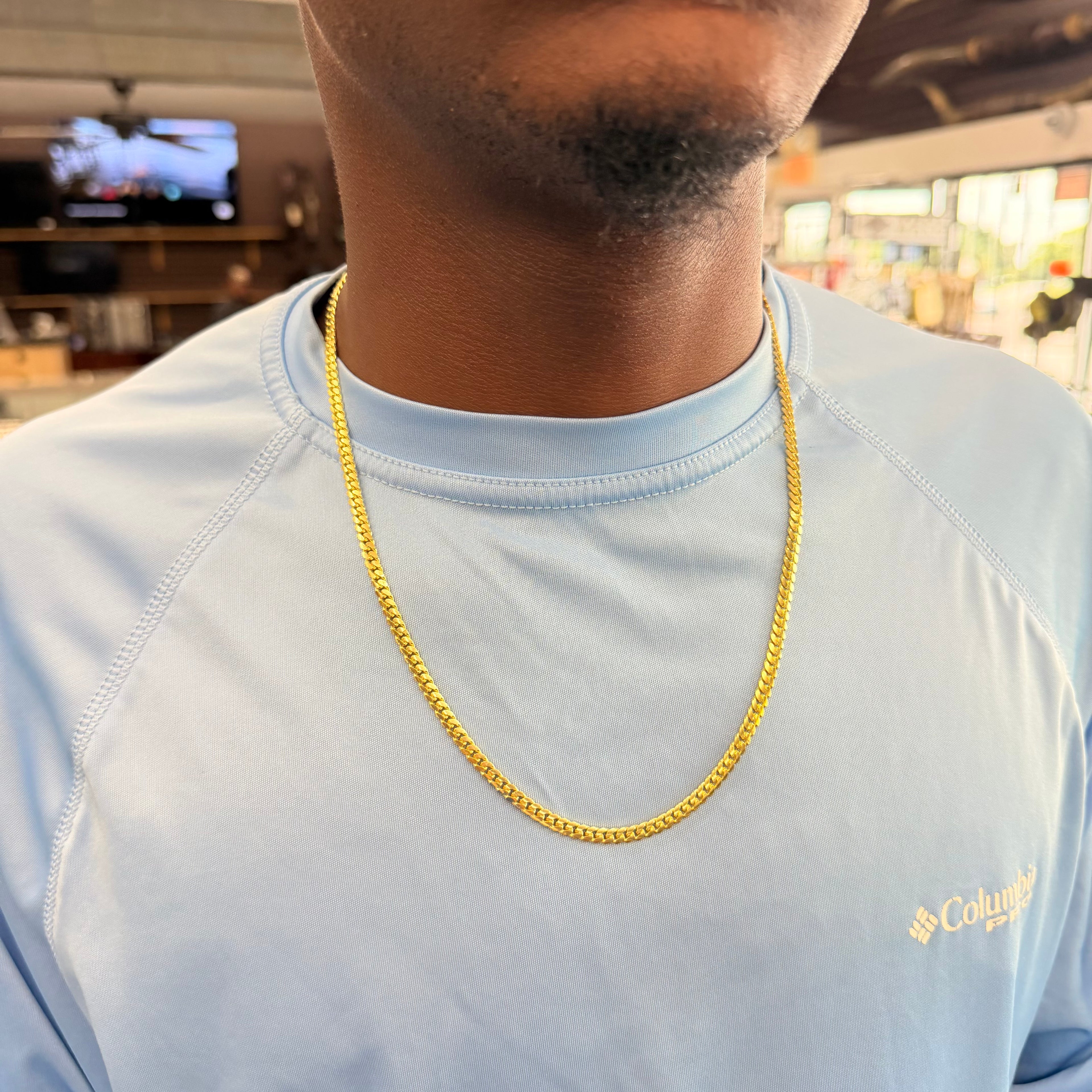 New 10k Yellow Gold Solid Cuban Link Necklace