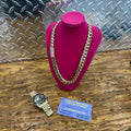 10K Yellow Gold Solid Cuban With 3 CT TW Diamond Clasp