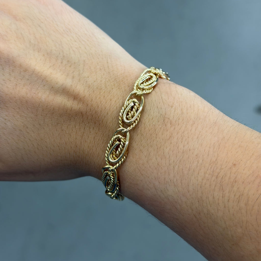 Women’s 14K Yellow Gold Custom Link Bracelet