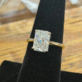 14K Yellow Gold 3CT Emerald Cut Solitaire Diamond