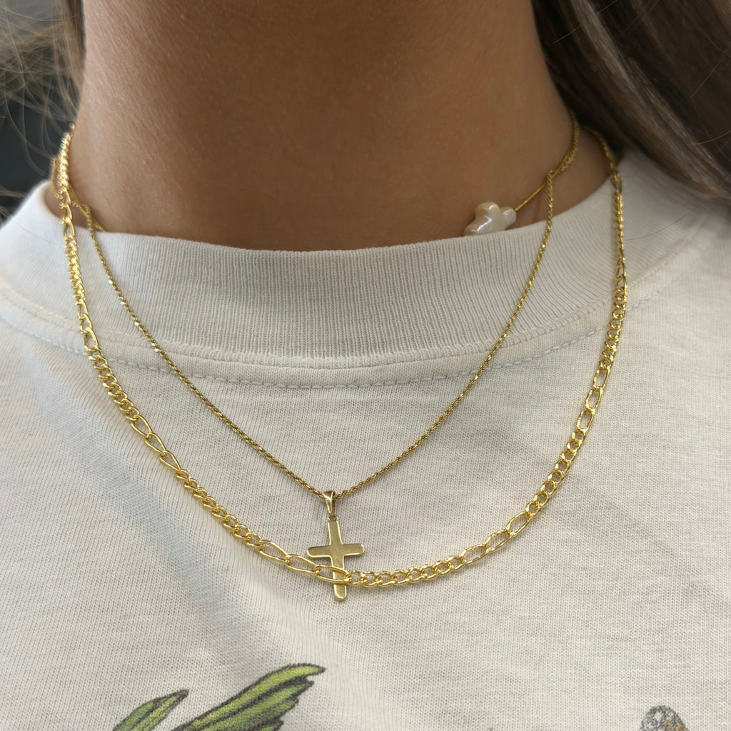 NEW 3.6 Gram 10K Yellow Gold Semi Solid Figaro Necklace