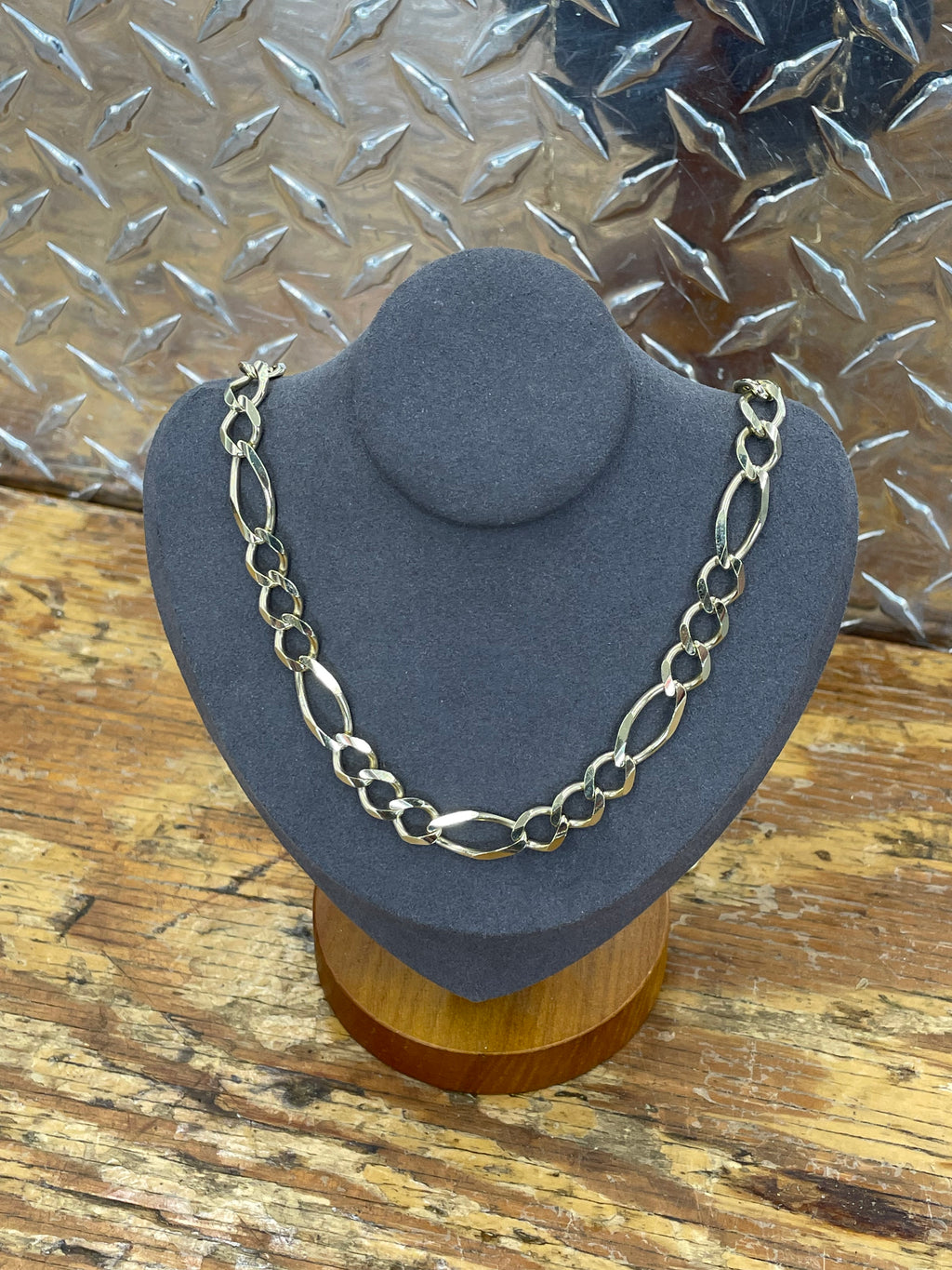 10K Yellow Gold Solid Figaro Necklace