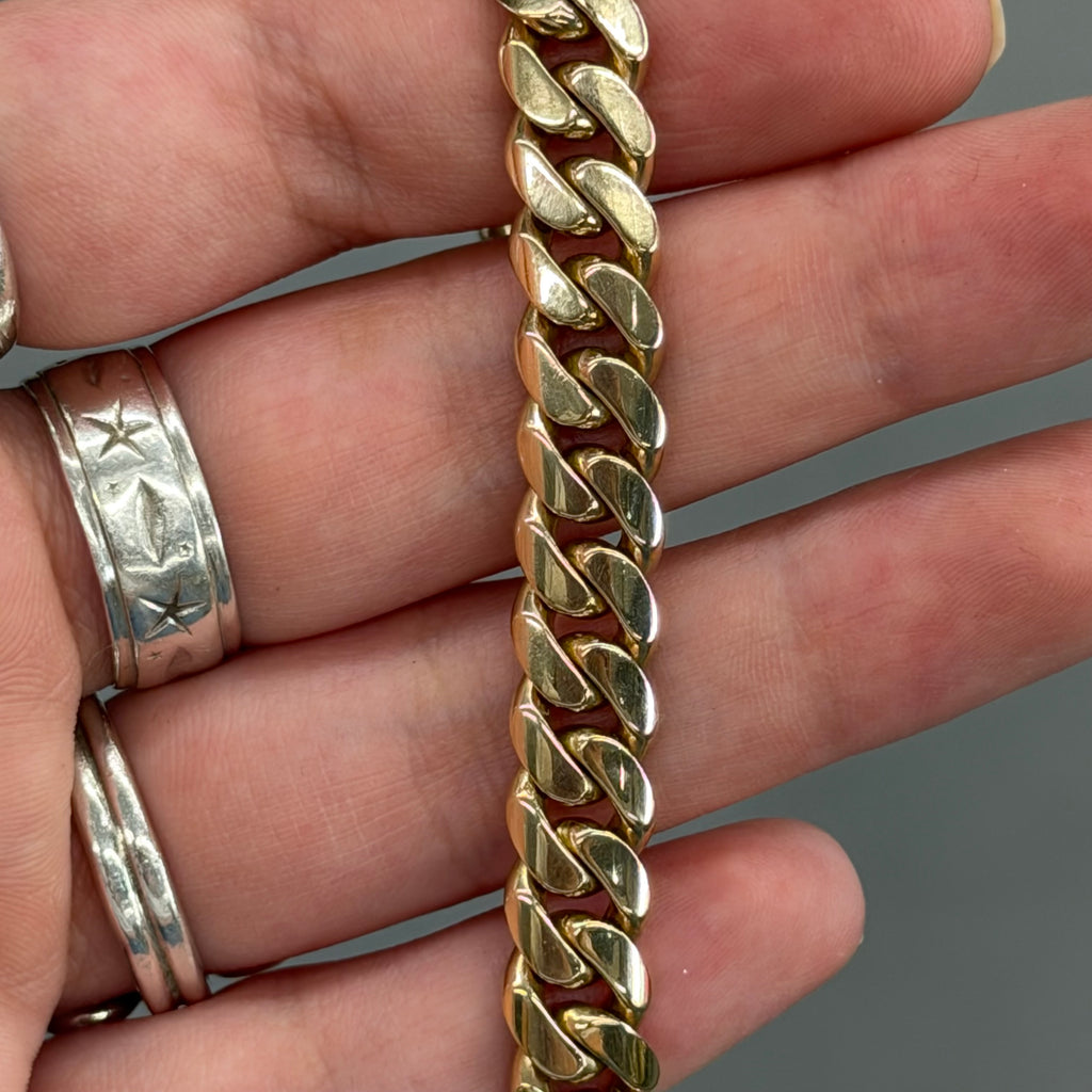 10K Yellow Gold Solid Cuban Link Bracelet