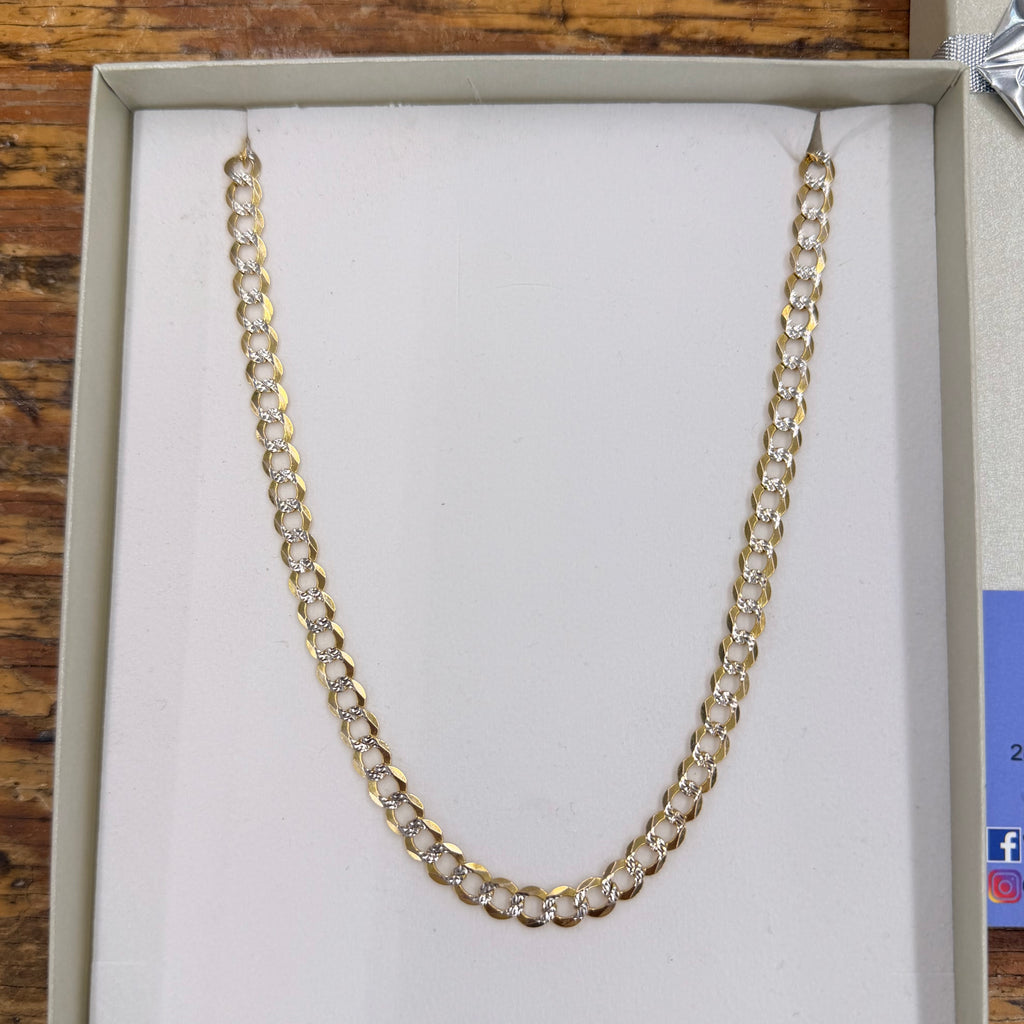 10K Yellow Gold Diamond Cut Curb Link