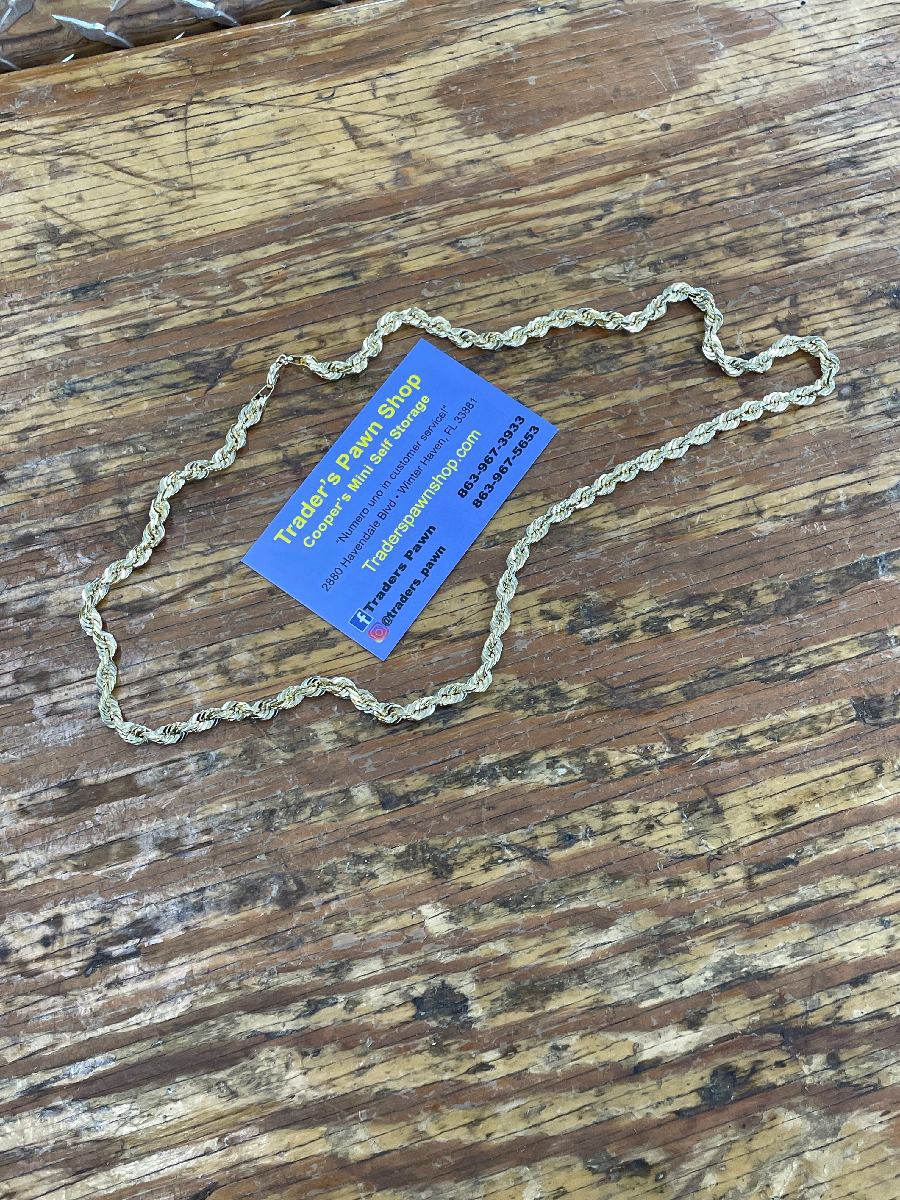 14K Solid Rope Necklace