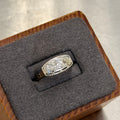 14K Yellow Gold Vintage Natural Diamond Past Present Future Engagement Ring