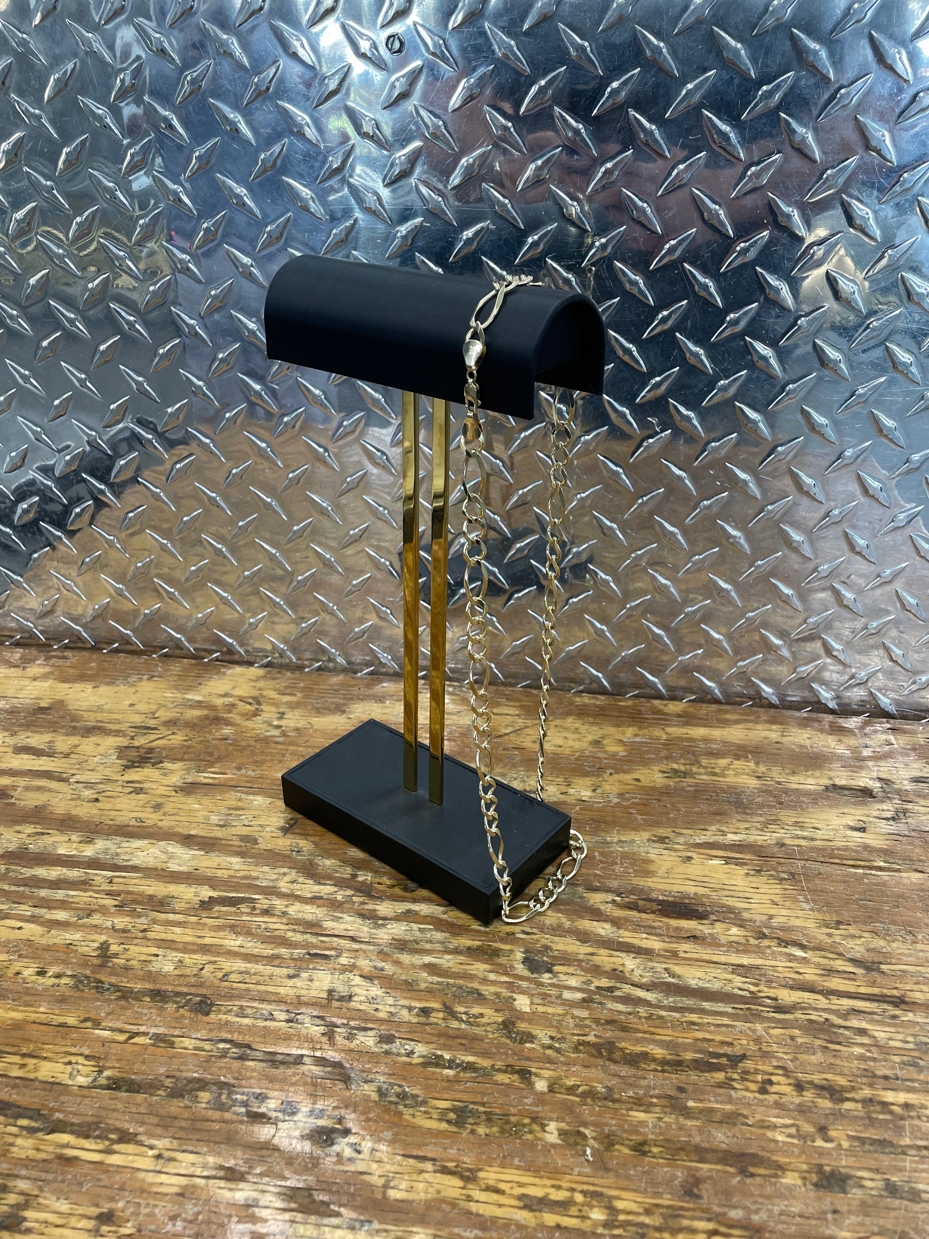 10K Yellow Gold Solid Figaro Necklace