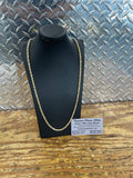 New 10K Yellow Gold Semi Solid Rope Necklace