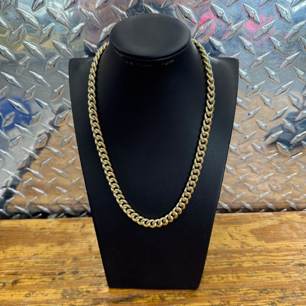 10K Yellow Gold Semi Solid Cuban Necklace