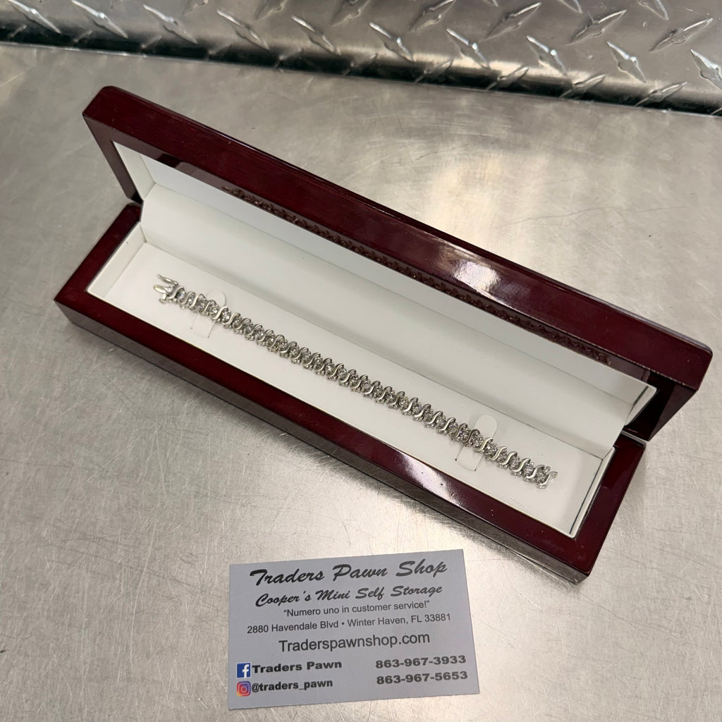 Women’s 14K White Gold Natural Diamond Tennis Bracelet 8 CT TW