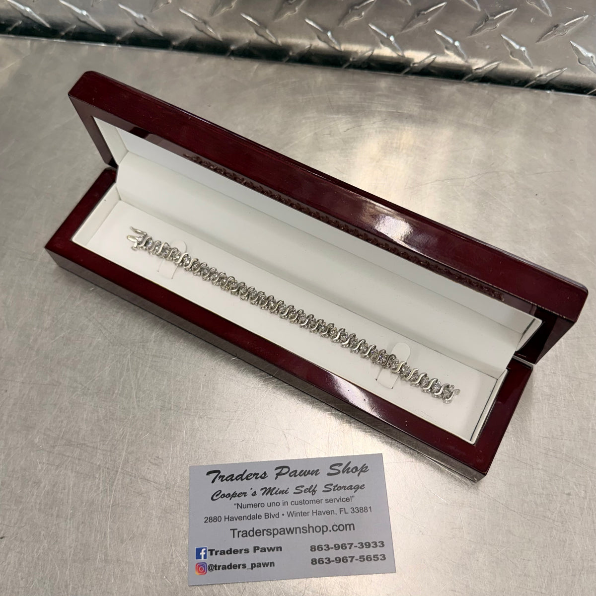 Women’s 14K White Gold Natural Diamond Tennis Bracelet 8 CT TW
