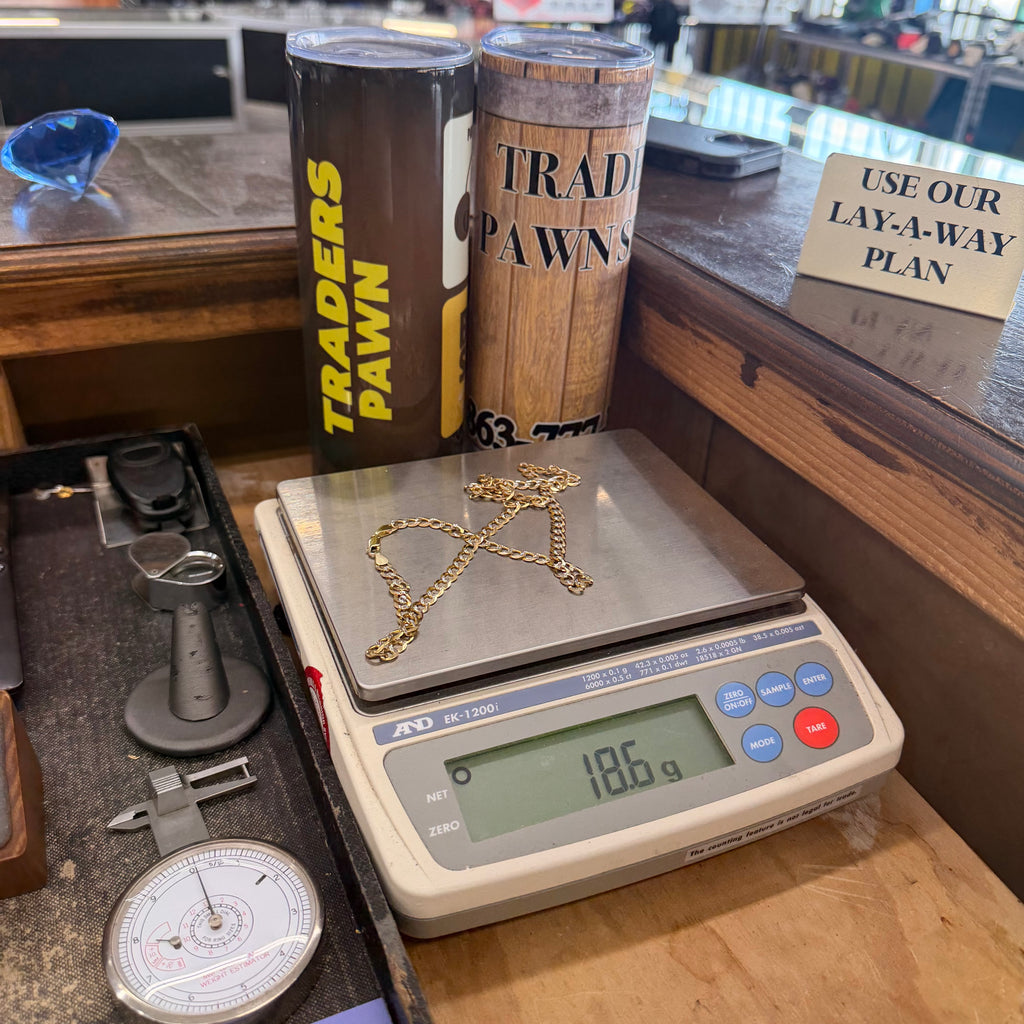 10K Yellow Gold Diamond Cut Curb Link