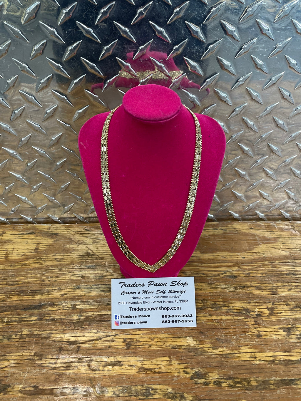 14K Yellow Gold Mesh Link Necklace