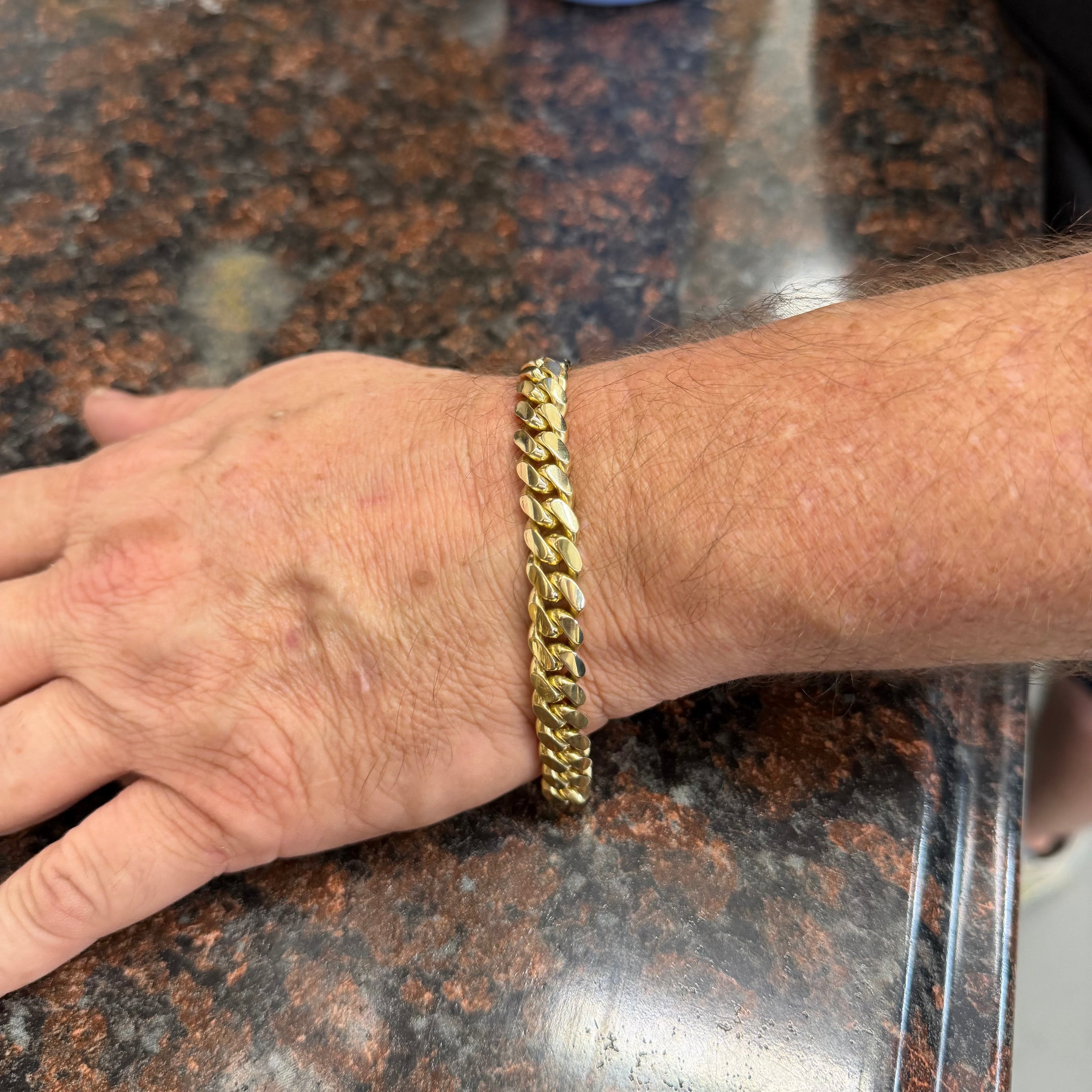 10K Yellow Gold Solid Cuban Link Bracelet