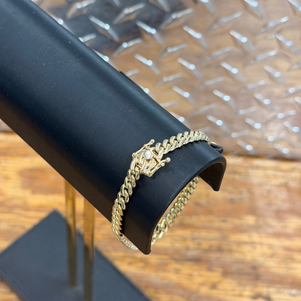 10K Yellow Gold Solid Cuban Link Bracelet