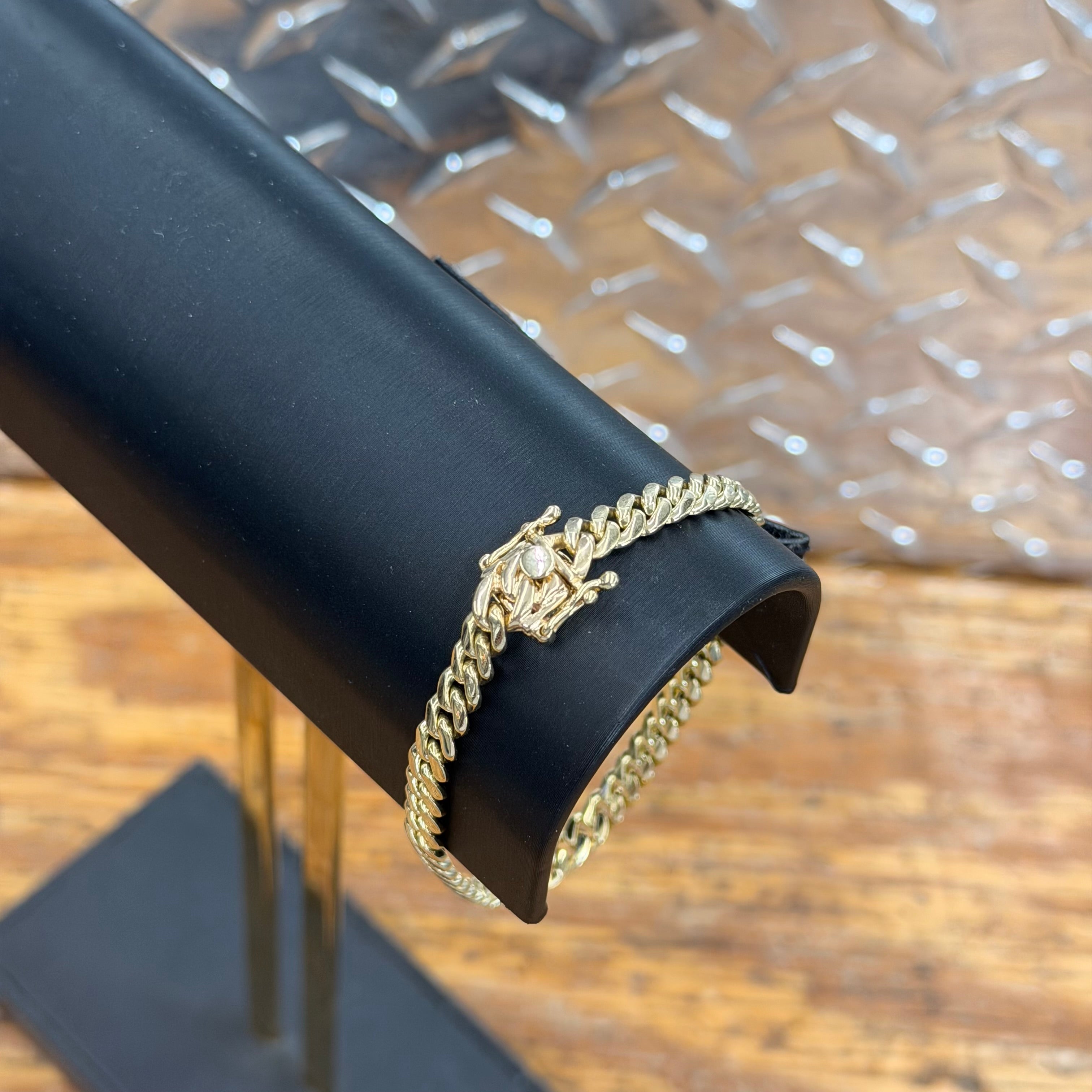10K Yellow Gold Solid Cuban Link Bracelet