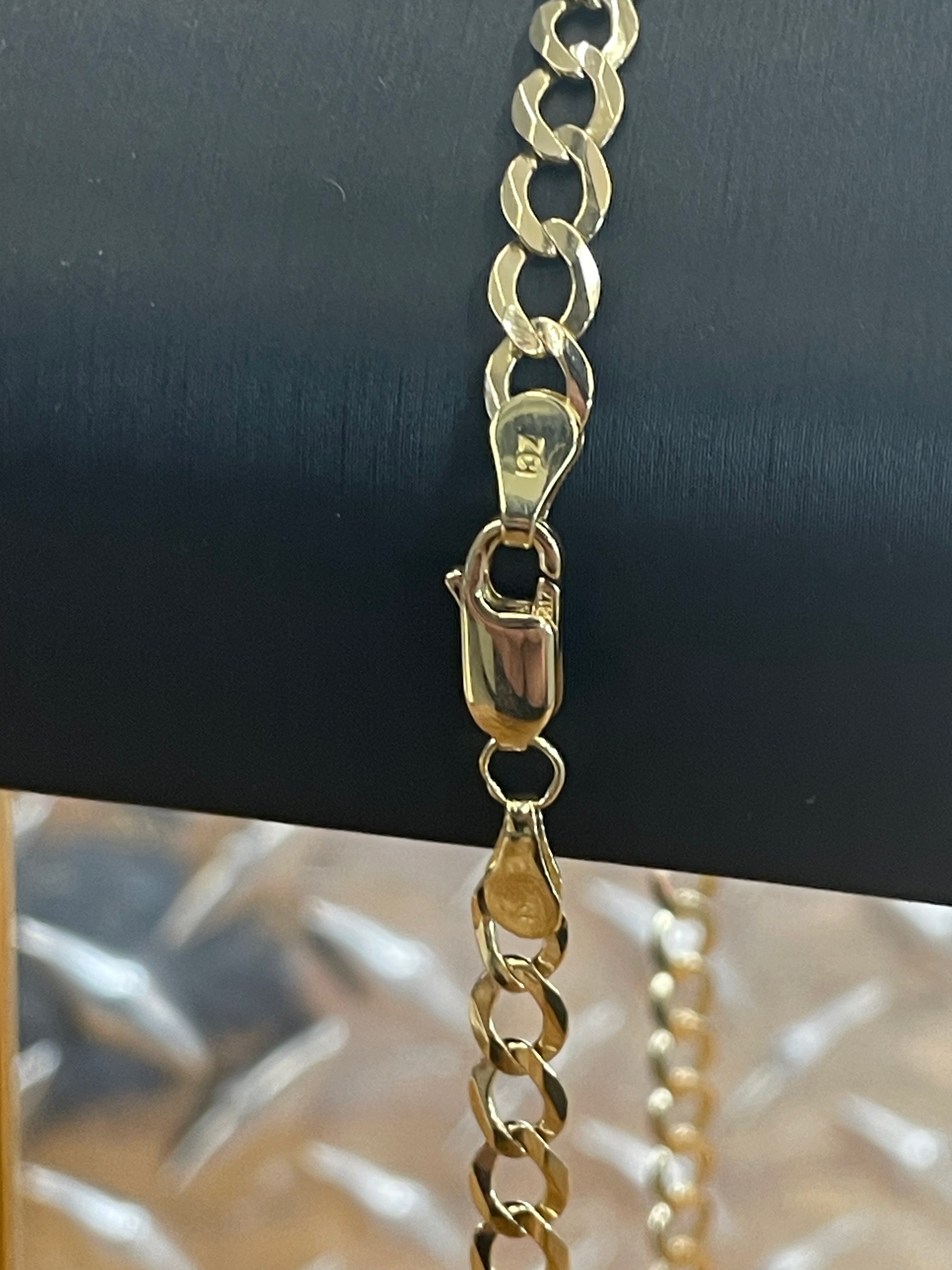 New 10K Yellow Gold  Curb Link Necklace