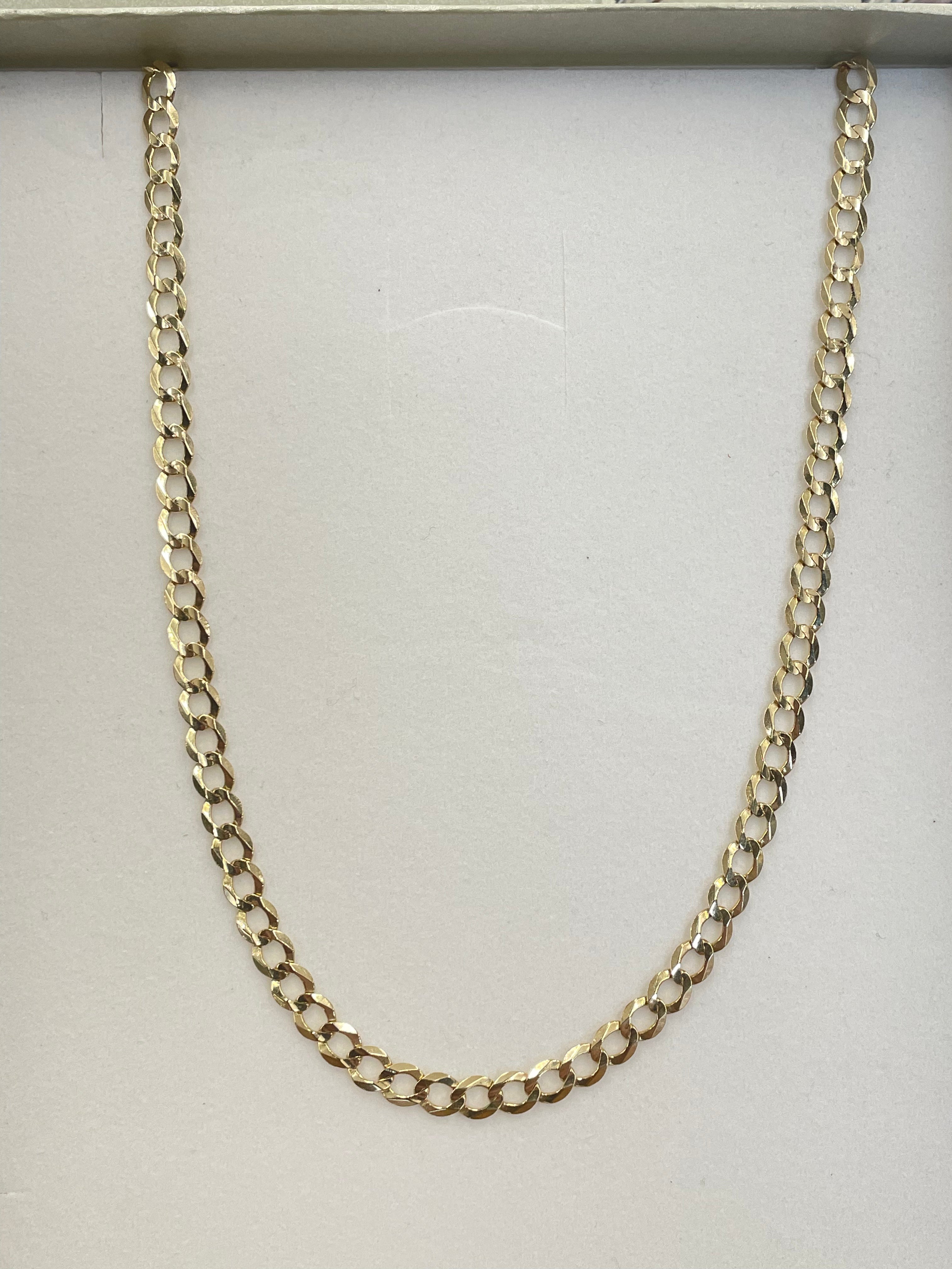 New 10K Yellow Gold  Curb Link Necklace