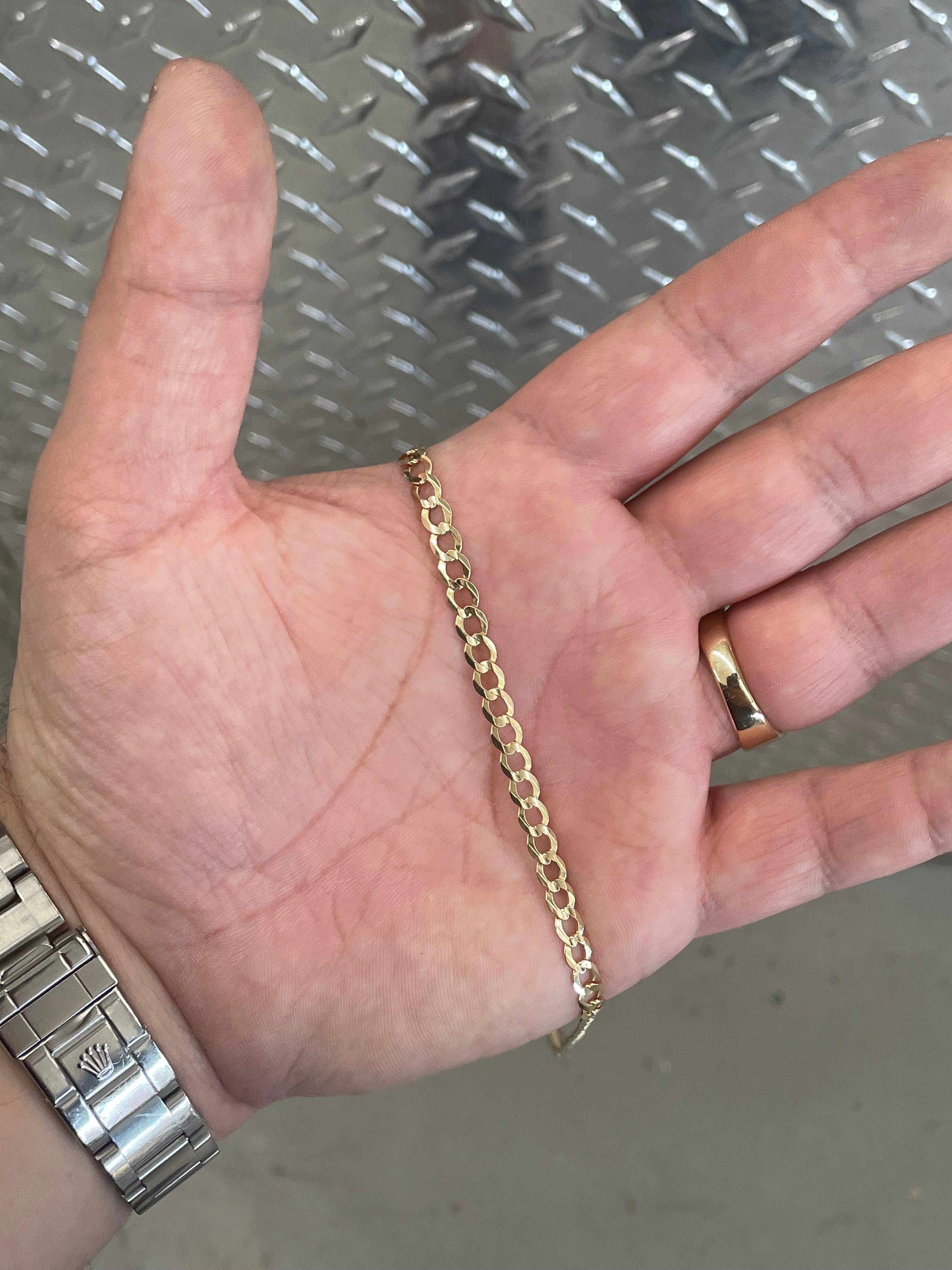 New 10K Yellow Gold  Curb Link Necklace