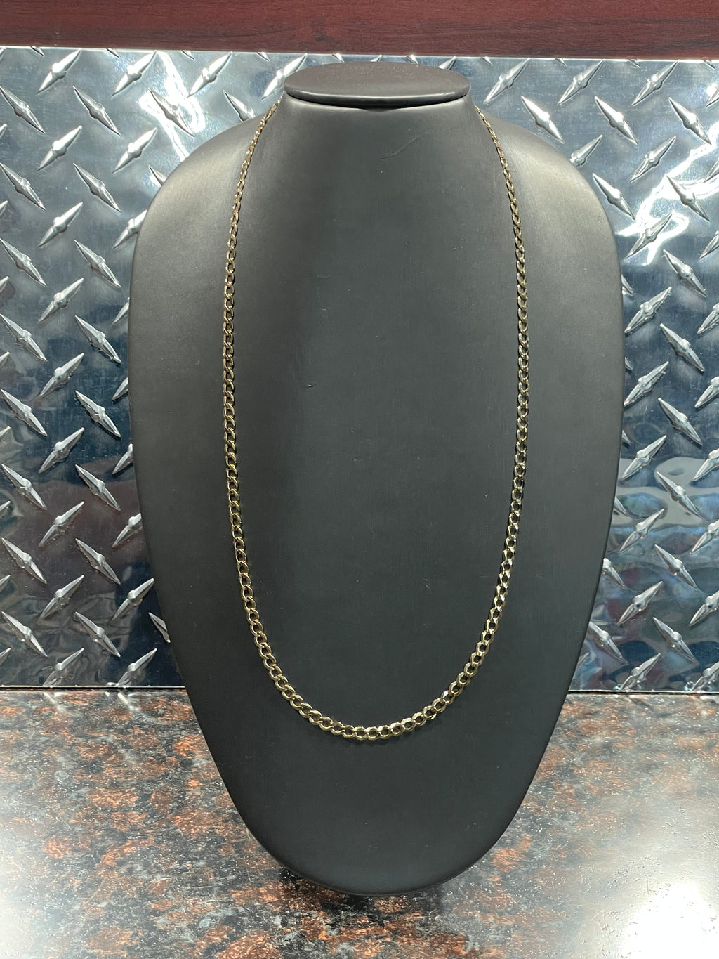 New 10K Yellow Gold  Curb Link Necklace