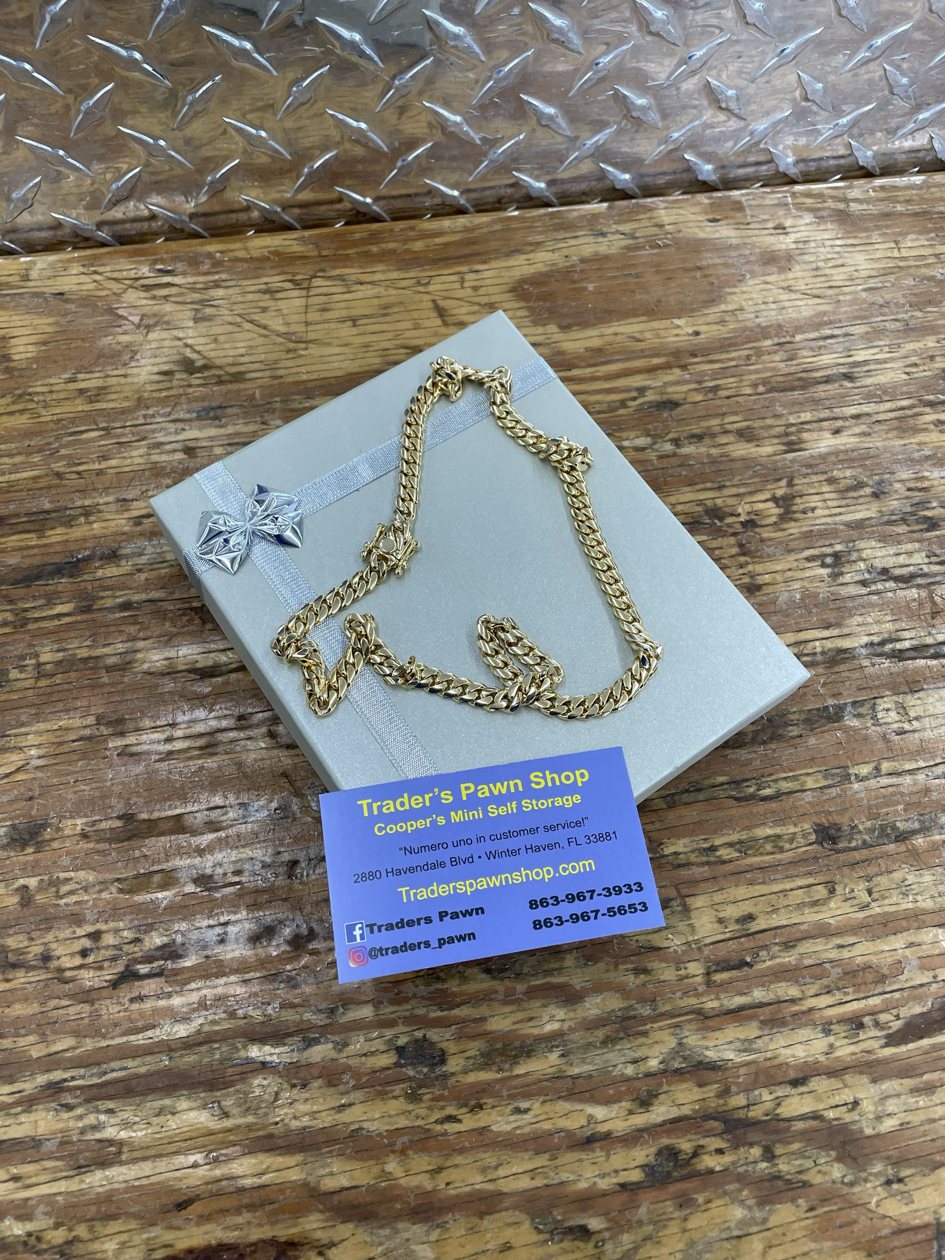 10K Yellow Gold Cuban Link Necklace