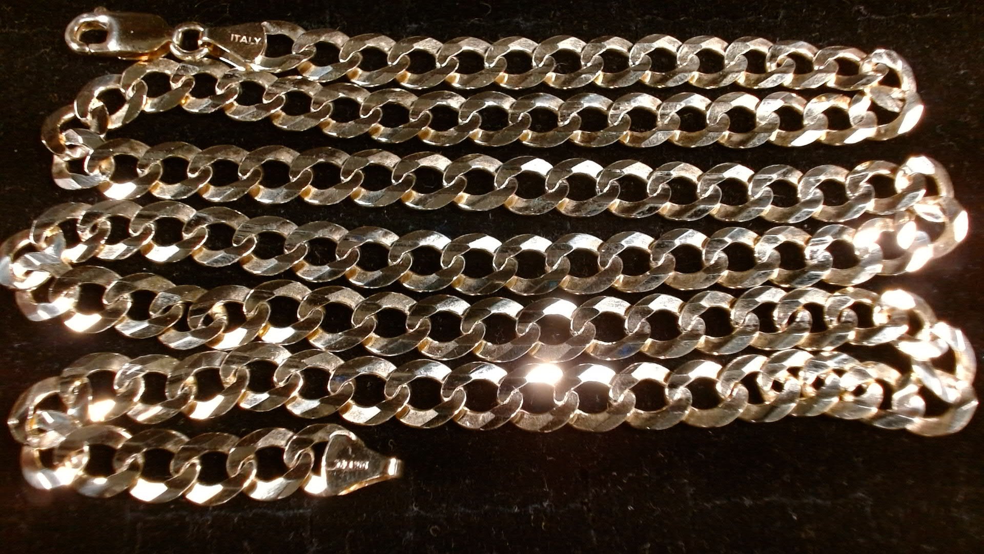 10K Yellow Gold Curb Necklace 26.5g 7mm x 24"